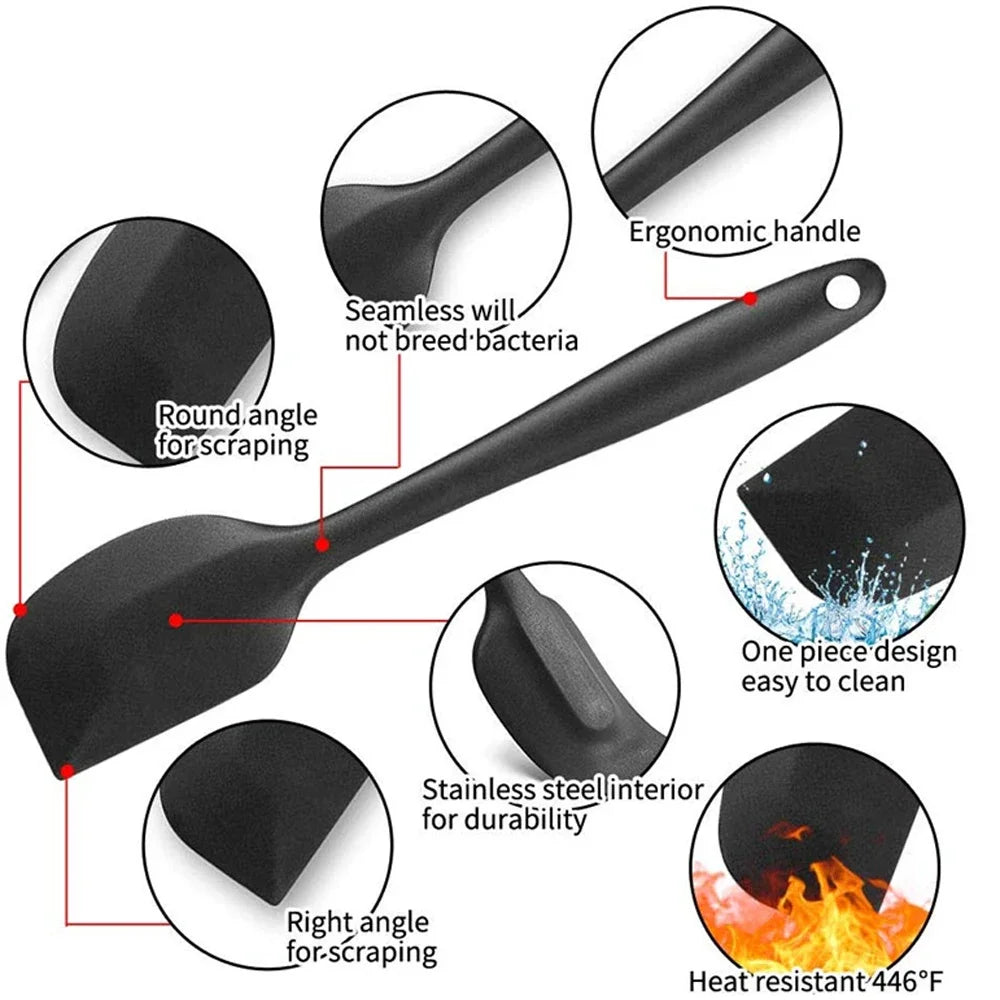 Premium Silicone Spatula Set of 6 – Non-Stick, Heat-Resistant Cooking & Baking Utensils