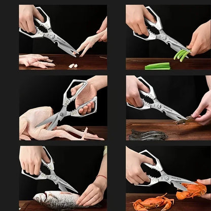 Premium Kitchen Shears – Heavy Duty Multi-Purpose Scissors for Meat, Poultry, Herbs & Seafood, Stainless Steel with Bottle Opener & Nut Cracker