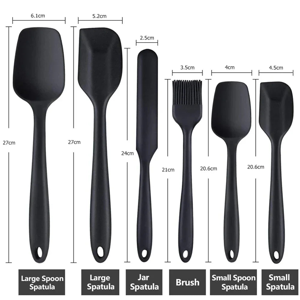 Premium Silicone Spatula Set of 6 – Non-Stick, Heat-Resistant Cooking & Baking Utensils