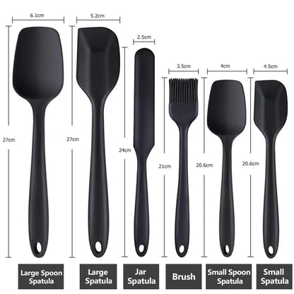Premium Silicone Spatula Set of 6 – Non-Stick, Heat-Resistant Cooking & Baking Utensils