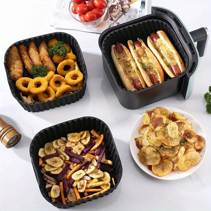 Reusable Air Fryer Silicone Liners – Non-Stick Basket Mats for 4-7QT Air Fryer, Oven & Microwave