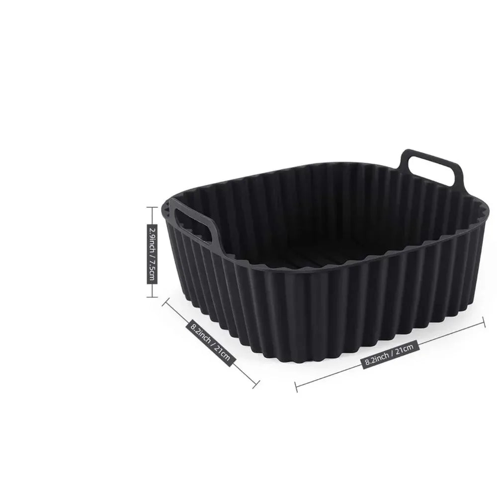 Reusable Air Fryer Silicone Liners – Non-Stick Basket Mats for 4-7QT Air Fryer, Oven & Microwave